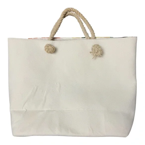 Tropical Canvas Beach Bag - Picture 4 of 16